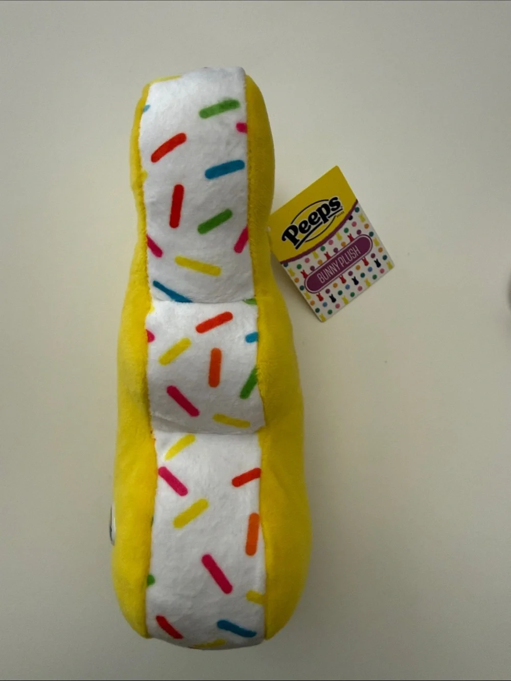 Peeps 8 Inch Yellow with Confetti Pattern on Sides/Top/Bottom Bunny Plushie